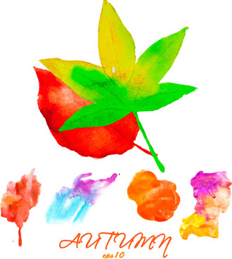 329x368 Vector Watercolor Leaves Free Vector Download (4,403 Free Vector - Watercolor Leaves Vector