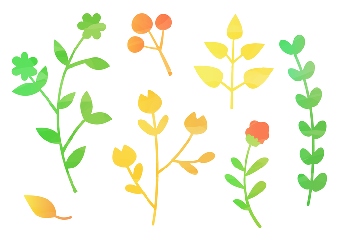 700x490 Watercolor Leaves Free Vector Art - Watercolor Leaves Vector