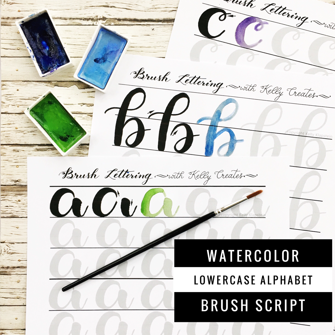 1280x1280 Watercolor Brush Lettering Alphabet Amp Drills (L) Kelly Creates - Watercolor Lettering