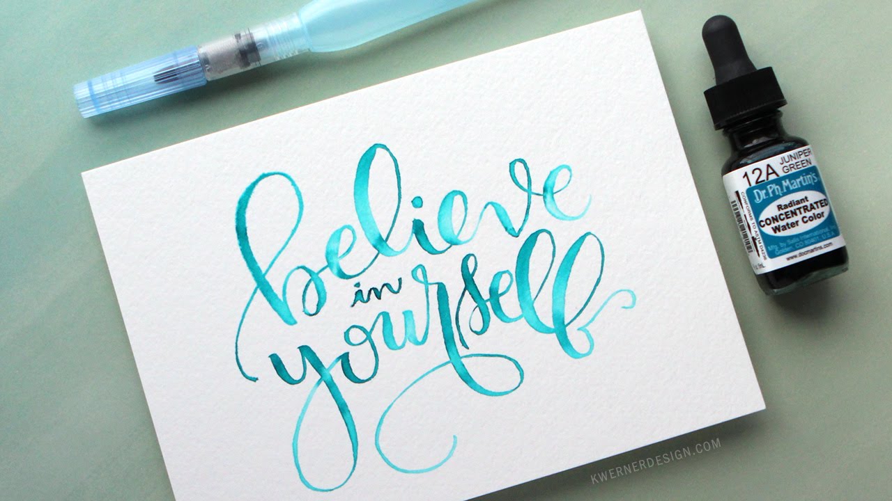 1280x720 Watercolor Brush Lettering Using A Light Pad - Watercolor Lettering