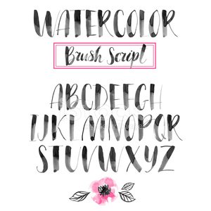 300x300 Handwritten Watercolor Calligraphic Modern Brush Lettering Premium - Watercolor Lettering Font