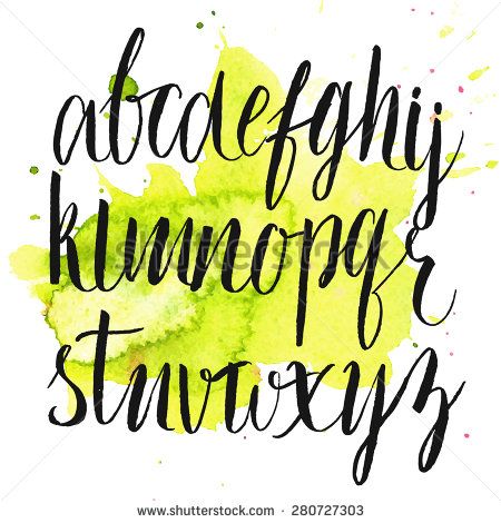 450x470 Vector Alphabet. Hand Drawn Letters. Letters Of The Alphabet - Watercolor Lettering Font