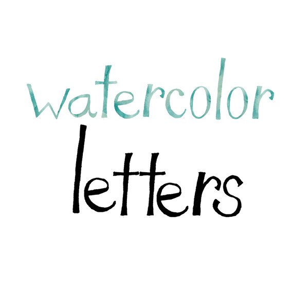 570x570 Watercolor Letters Font Typeface Serifs Type Letter Etsy - Watercolor Lettering Font
