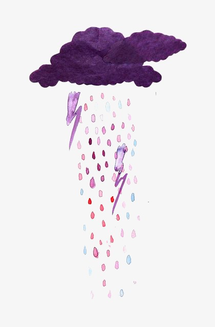 420x640 Purple Clouds, Creative Clouds, Lightning, Watercolor Clouds Png - Watercolor Lightning