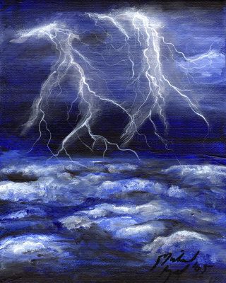 320x400 Watercolor Thunderstorm Tattoo Idea Tattoo Ideas - Watercolor Lightning