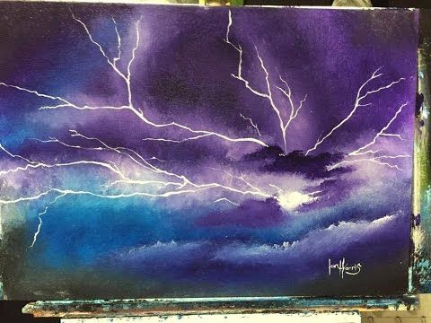 480x360 This Show How To Paint Lightning For Beginners In Acrylic With - Watercolor Lightning