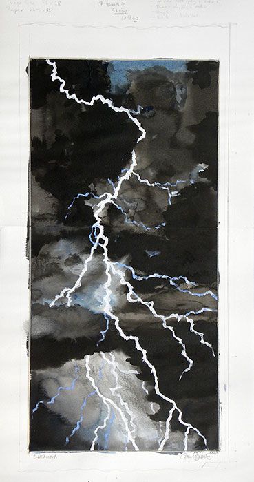 369x700 Japanese Art Paul Binnie Inazuma - Watercolor Lightning