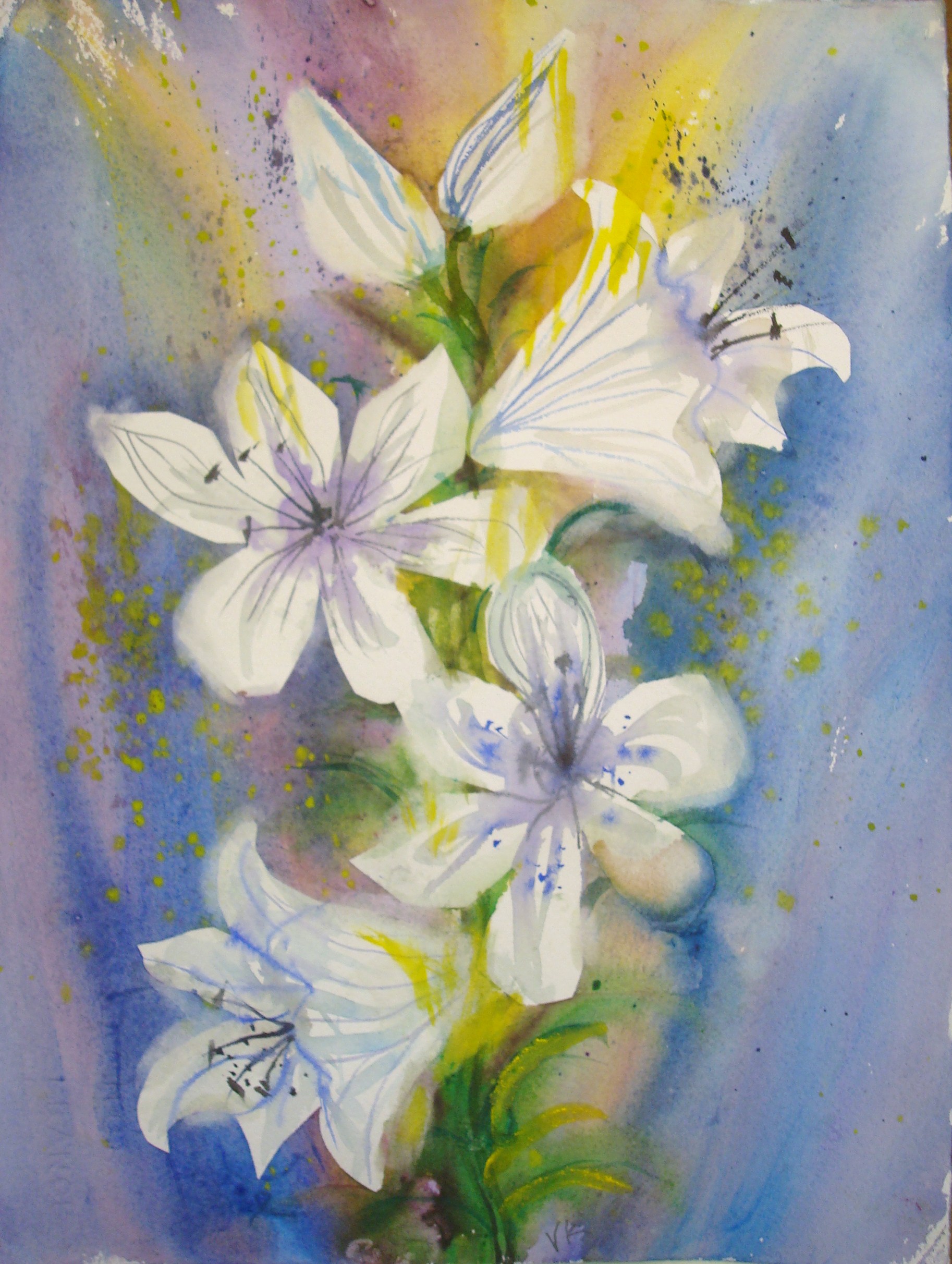 1826x2424 How To Paint Easter Lilies In Watercolor 15 Steps (With Pictures) - Watercolor Lily