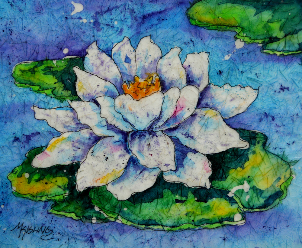 1000x820 Martha Kisling Art With Heart Water Lily Pad Batik - Watercolor Lily Pads