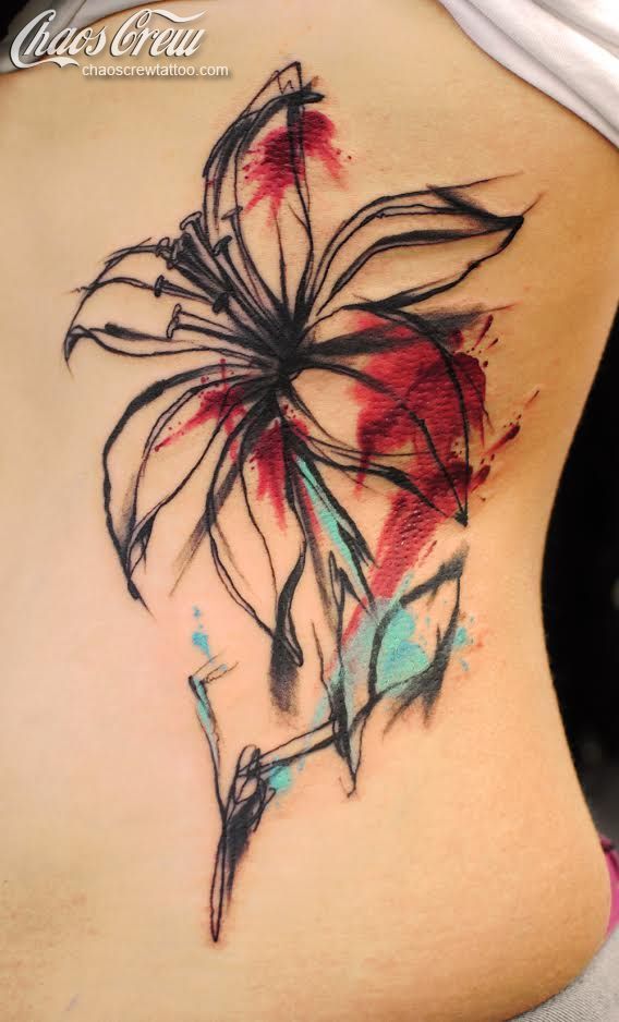 568x938 12 Best Watercolor Tattoo Designs For The Week Tattoo - Watercolor Lily Tattoo