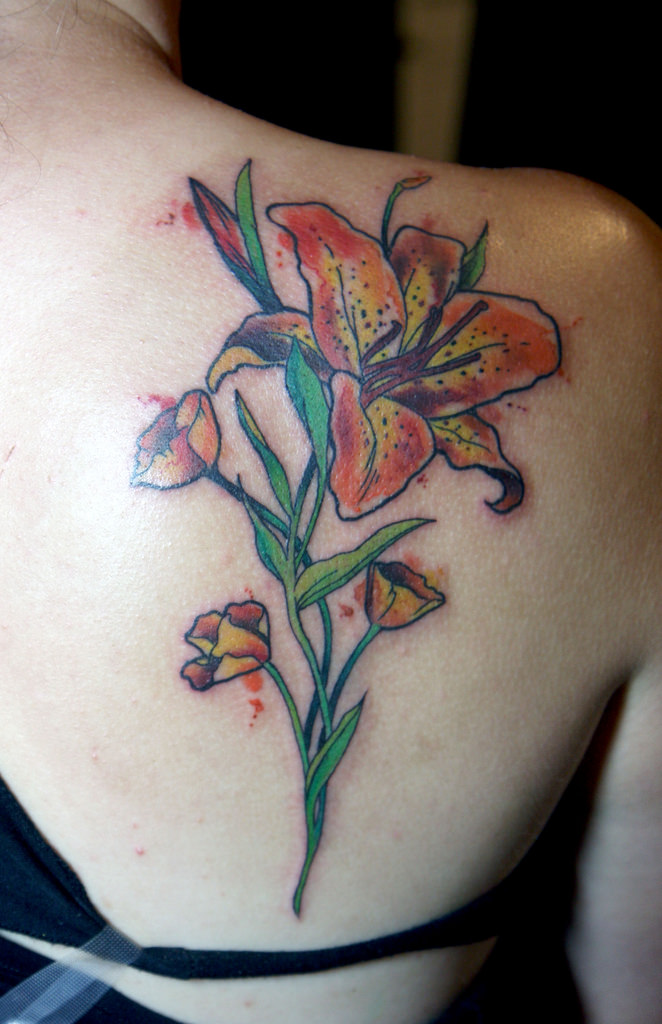 662x1024 Watercolor Lily Tattoo Deanna Wardin - Watercolor Lily Tattoo