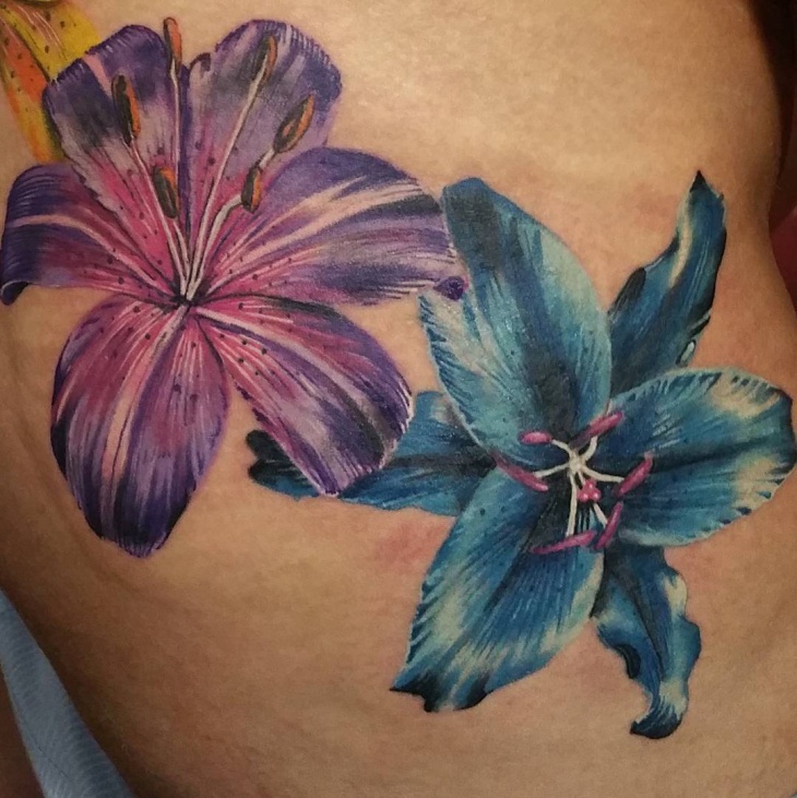 730x731 Lily Tattoo Designs, Ideas Design Trends - Watercolor Lily Tattoo