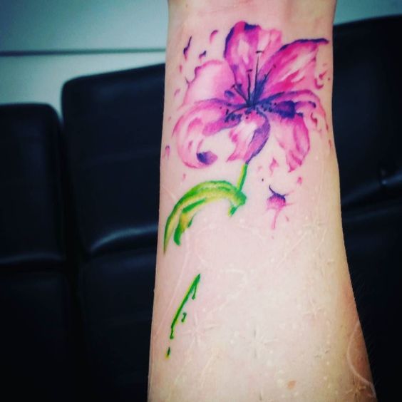 564x564 Watercolor Lily Tattoos Collection - Watercolor Lily Tattoo