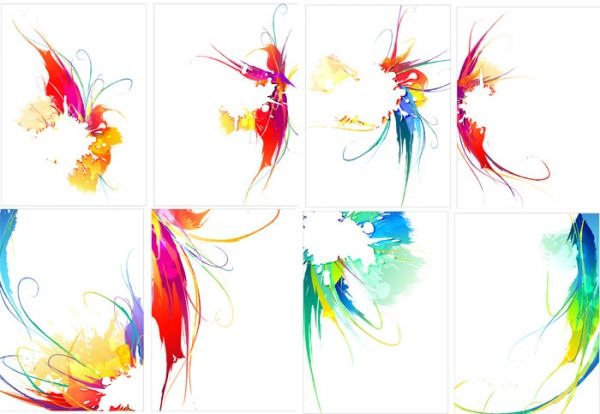 600x414 Lines Vector Material Watercolor Ink Marks Graphics Collection - Watercolor Line