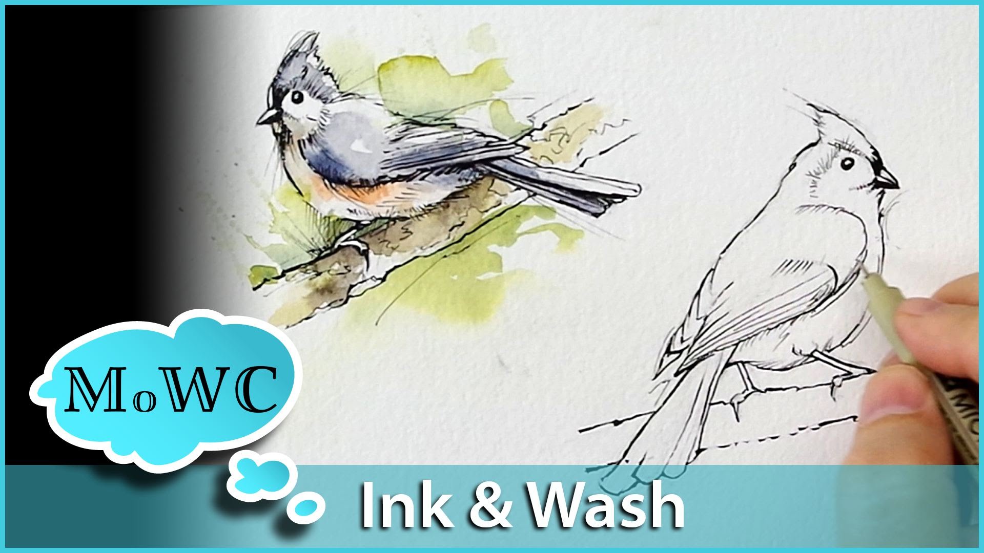 1920x1080 Painting Birds With Line And Wash Watercolor Technique - Watercolor Line