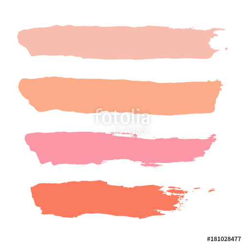 500x500 Vector Set Of Pastel Powder Baby Pink, Orange, Coral, Dark Salmon - Watercolor Line