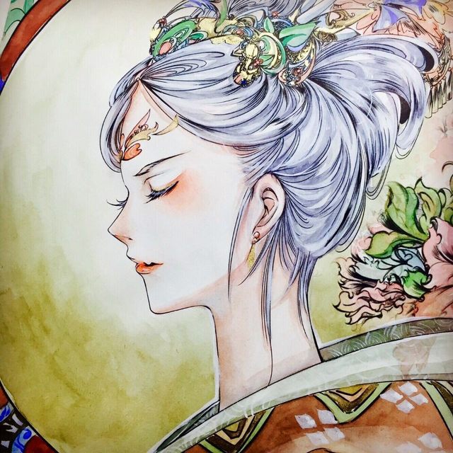 640x640 Online Shop Chinese Ancient Figure Line Drawing Book Cartoon Art - Watercolor Line Art