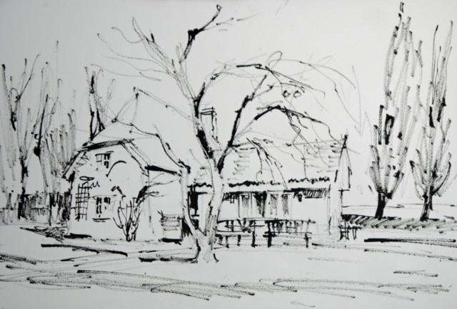 640x434 Line, Wash And Watercolour With John Hoar - Watercolor Line Drawing