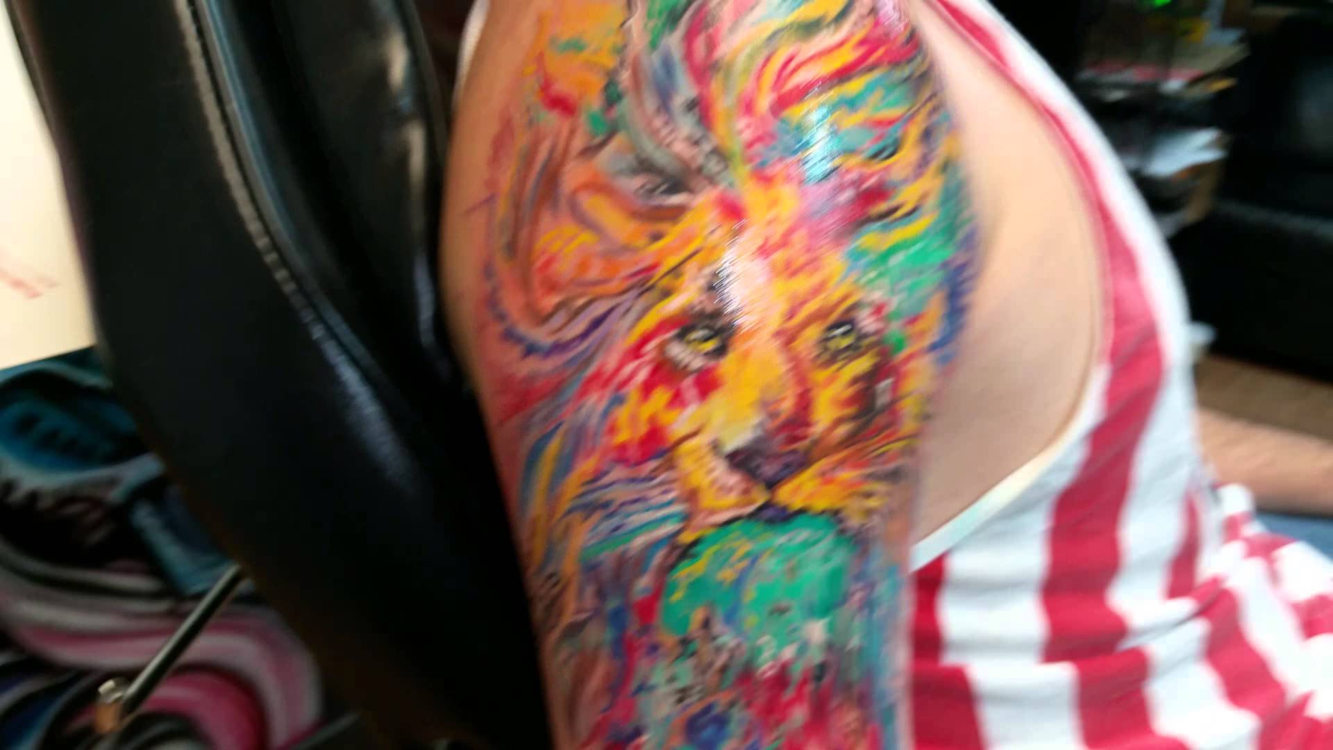 1920x1080 Watercolor Lion Tattoo From Painting By @shadowink - Watercolor Lion Tattoo