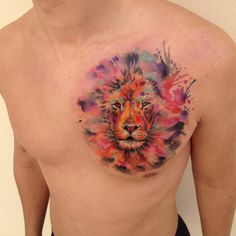 236x236 Lion Tattoo Watercolor For Men Tattoos - Watercolor Lion Tattoo
