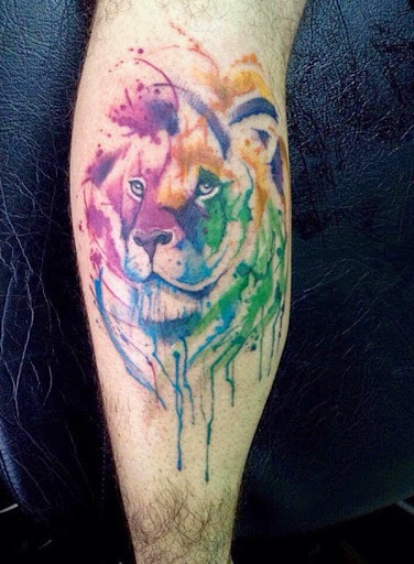 376x512 55 Brilliant Lion Tattoos Designs And Ideas - Watercolor Lion Tattoo
