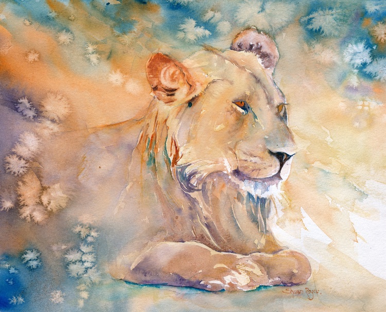 750x607 Welcome Sharon Rogers Artist - Watercolor Lioness