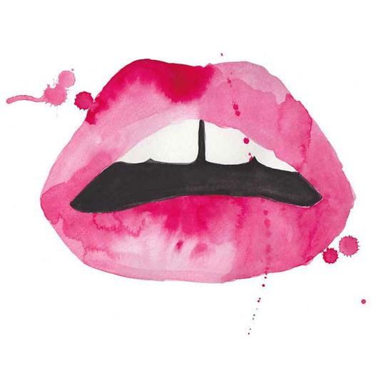 530x530 Limited Edition Signed Lara Stone Lips Watercolor Print Waiting - Watercolor Lip Print