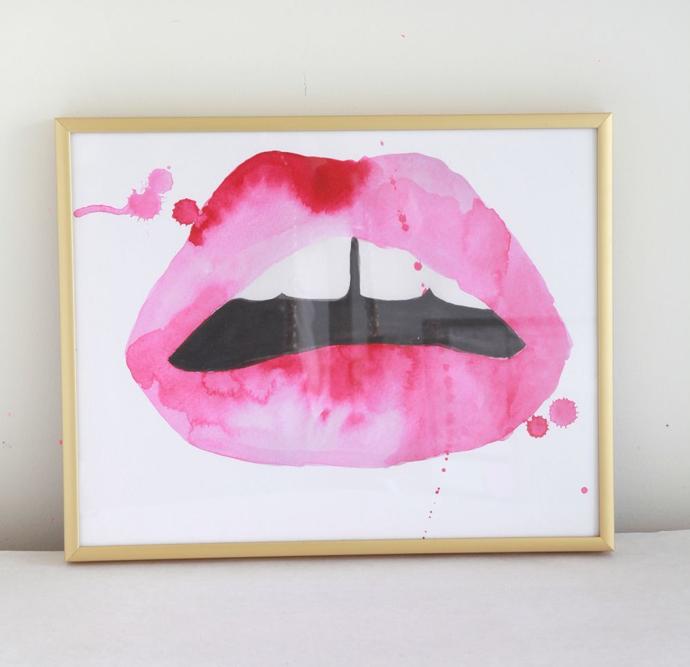 1000x966 Madebygirl Lips Print - Watercolor Lip Print