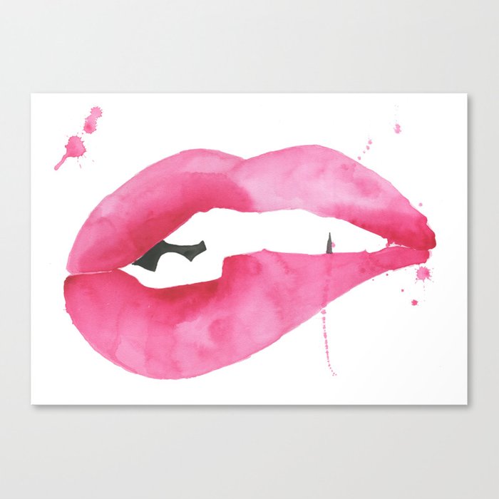 700x700 Stella Lips Print Canvas Print By Theaestate Society6 - Watercolor Lip Print