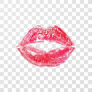 300x300 Vector Watercolor Lipstick Kiss Isolated On Lazttweet - Watercolor Lip Print