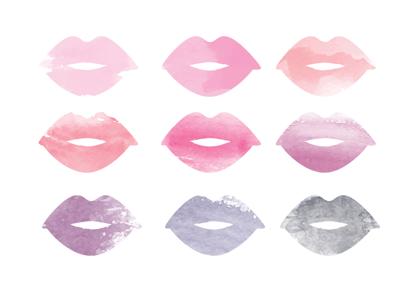 1400x980 Watercolor Lips Free Vector Art - Watercolor Lip Print