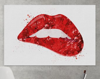 340x270 Watercolor Lips Etsy - Watercolor Lip Print