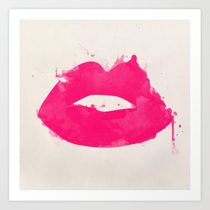 700x700 Watercolor Lips Art Print By Skinbones Society6 - Watercolor Lip Print