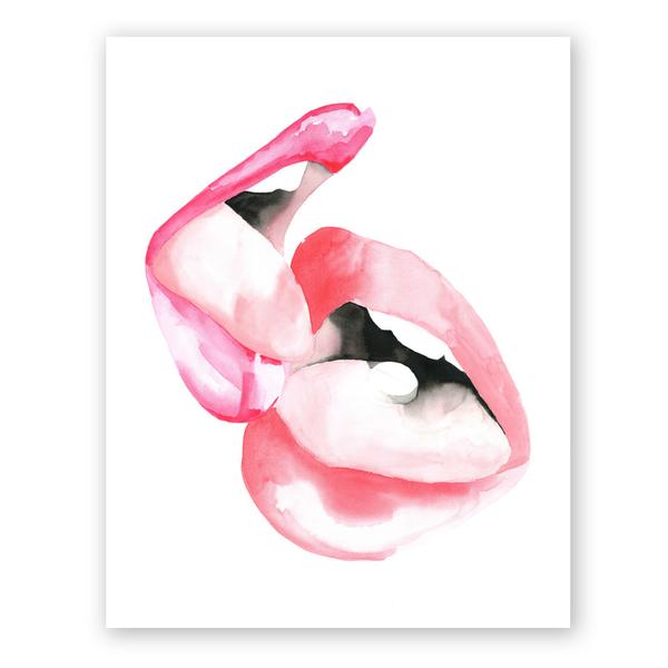 600x600 Lips Series The Aestate - Watercolor Lip Print