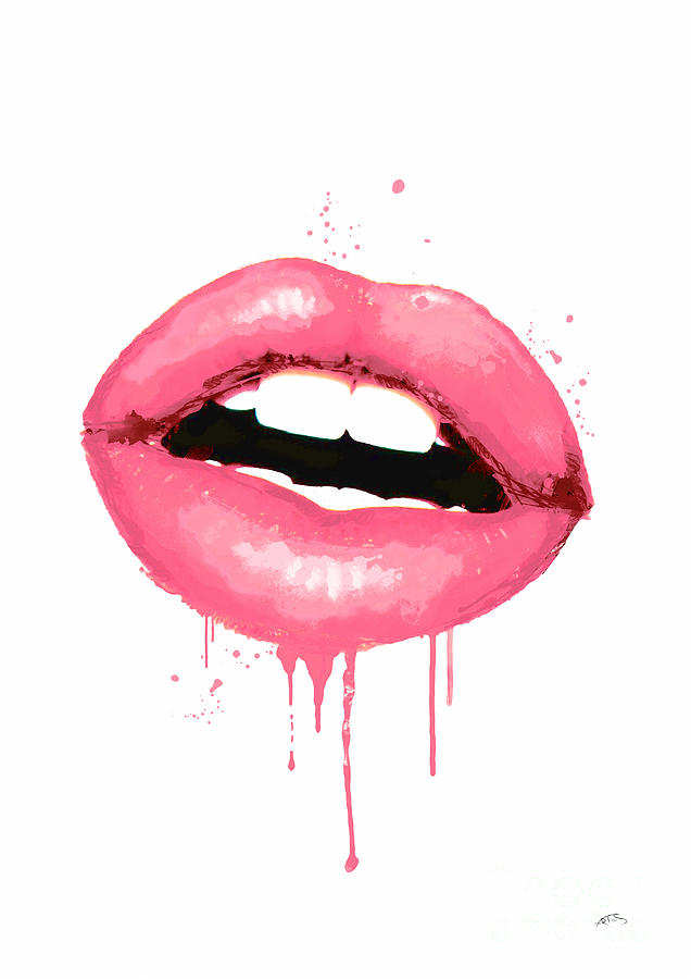 636x900 Pink Lips Watercolor Print Kiss Print Fashion Poster Digital Art - Watercolor Lips