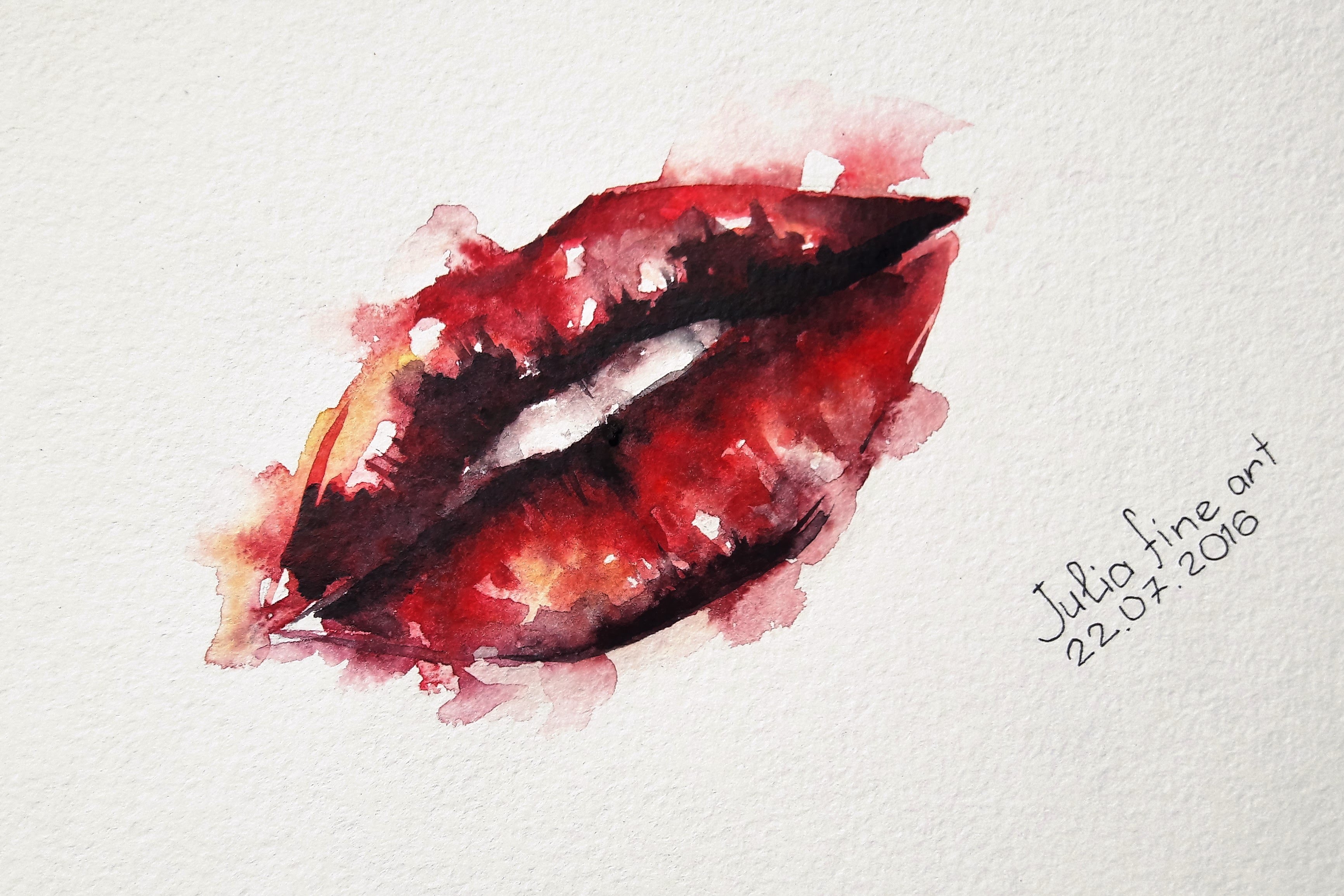 3464x2310 How To Paint Lips With Watercolor Julia Fine Art - Watercolor Lips