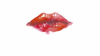 320x180 Lipstick Rotates On White Background Motion Background - Watercolor Lipstick