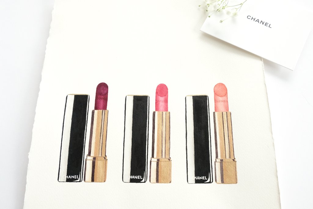 1024x683 Original Painting - Watercolor Lipstick