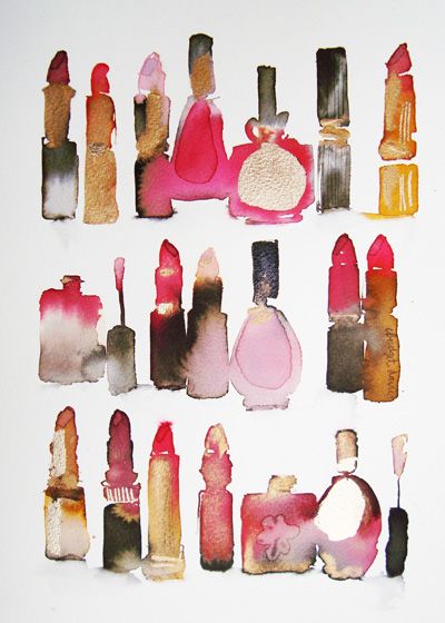 400x560 Watercolor Lipstick. Pattern Watercolor, Varnishes - Watercolor Lipstick