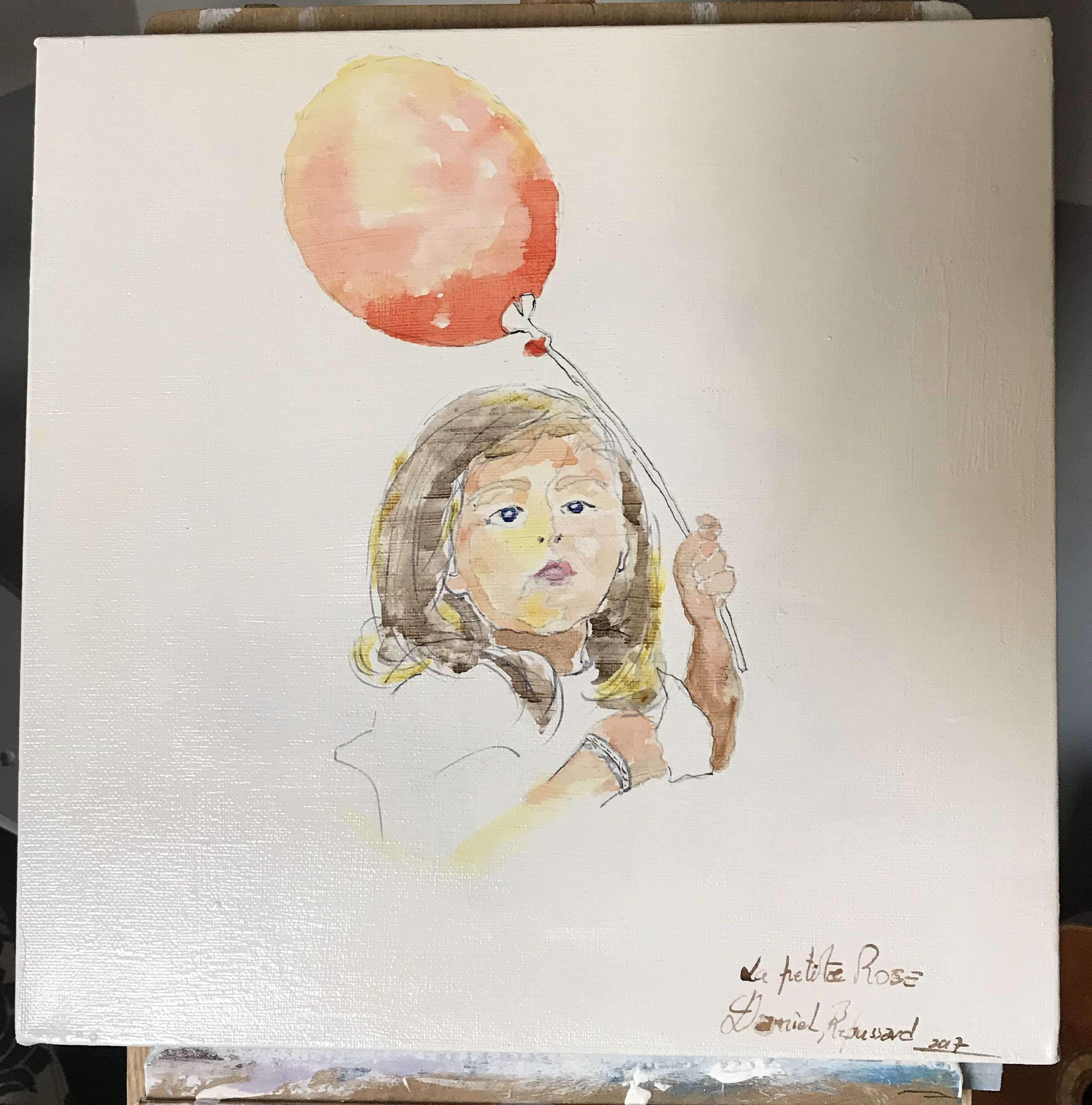 2616x2648 The Little Girl Rose Acrylic Watercolor Style Painted People - Watercolor Little Girl