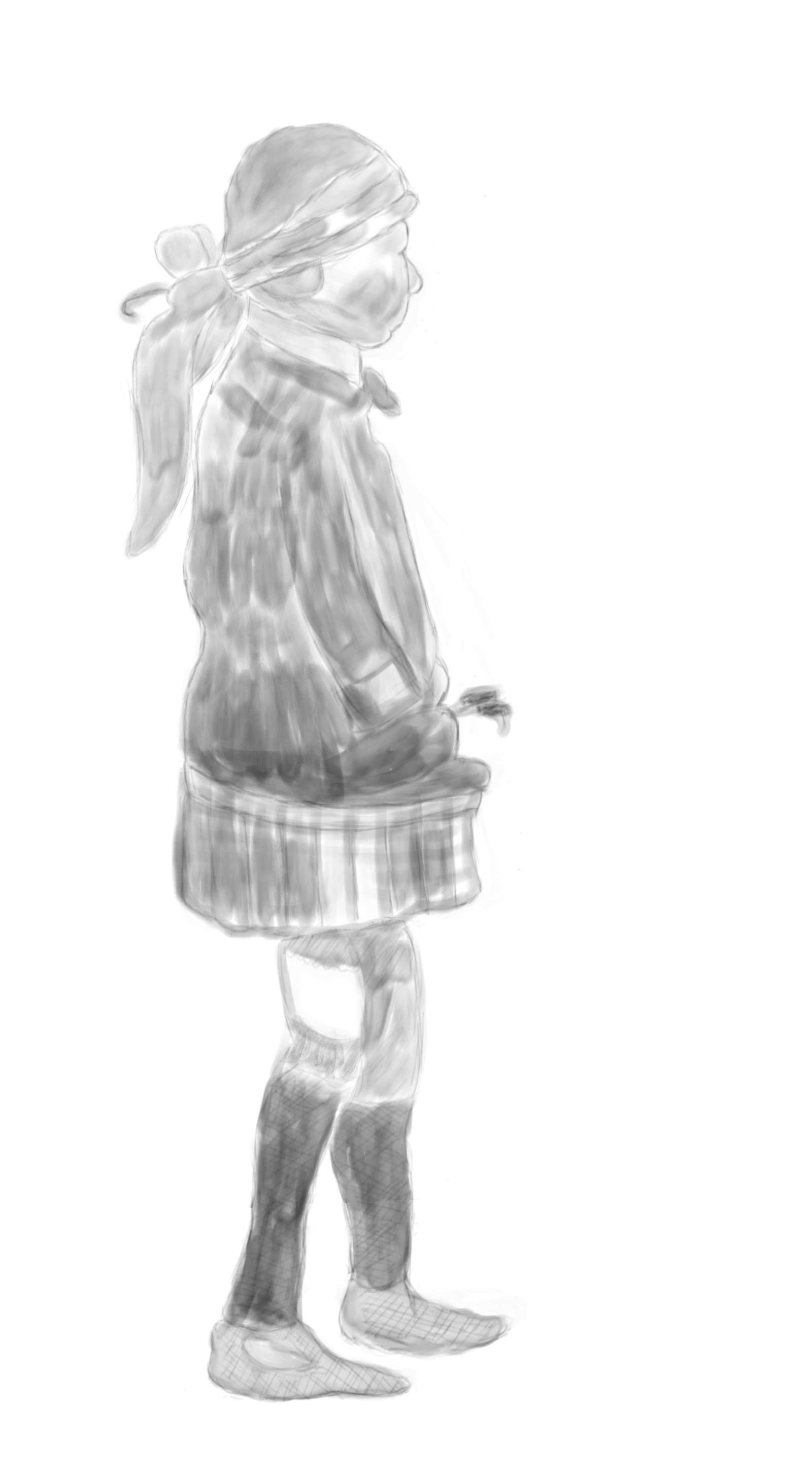 1600x2900 Watercolor Little Girl - Watercolor Little Girl