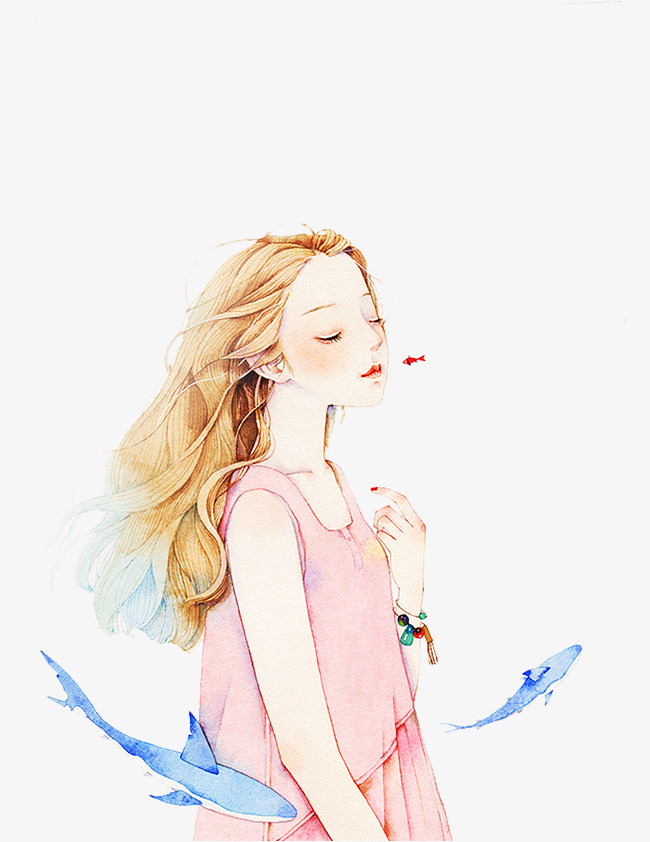 650x842 Cartoon Hand Painted Little Girl, Cartoon Clipart, Girl - Watercolor Little Girl
