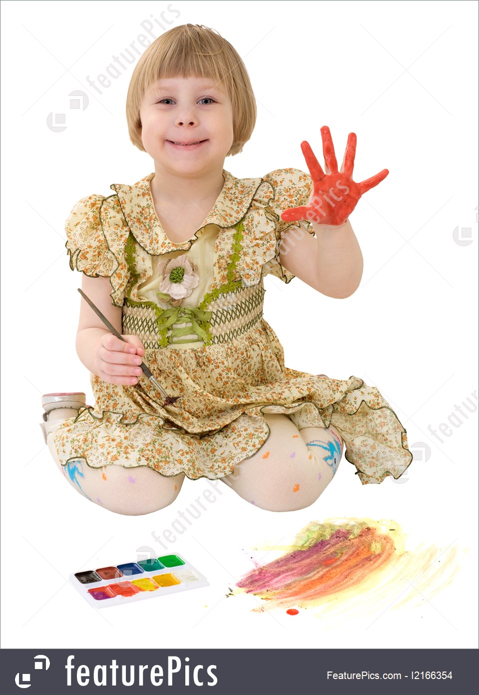 959x1392 Children Little Girl Drawing Of Watercolor - Watercolor Little Girl