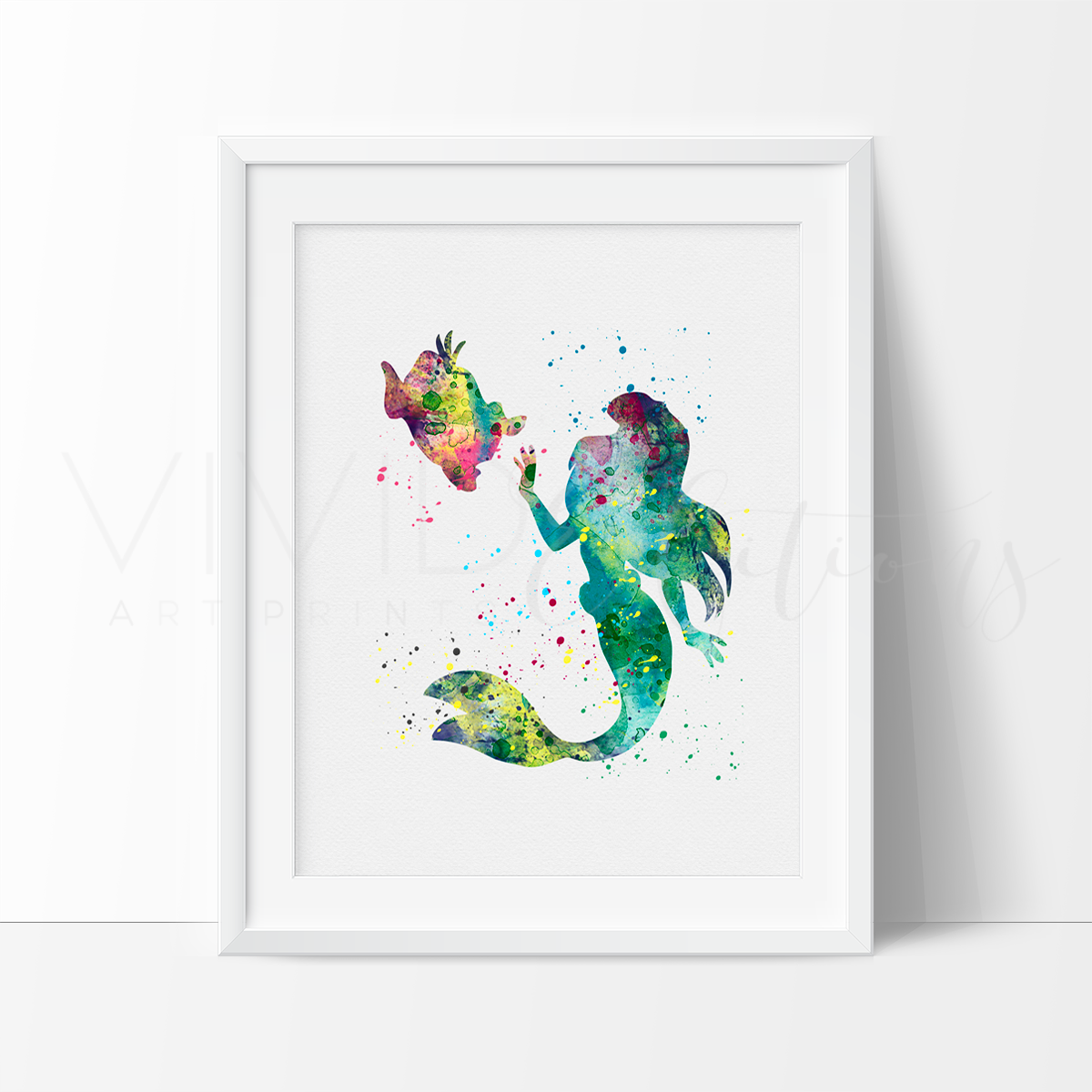 1200x1200 Disney Ariel The Little Mermaid Princess Nursery Art Print Wall - Watercolor Little Mermaid