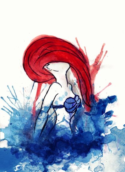 436x600 For Kat Have Her Birth Day On It Tattoo - Watercolor Little Mermaid