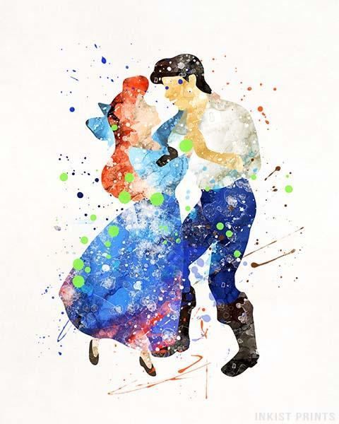480x600 Little Mermaid Print, Ariel Watercolor Art, Ariel Disney Poster - Watercolor Little Mermaid