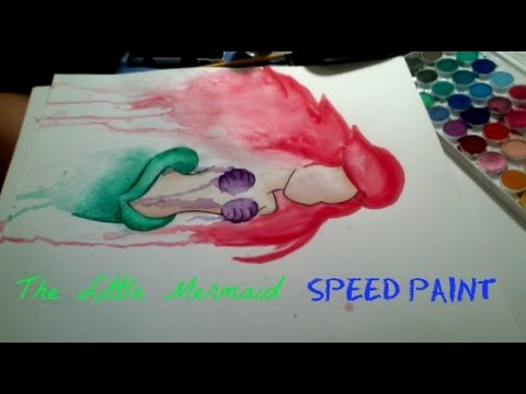 480x360 Little Mermaid Watercolor Speed Paint - Watercolor Little Mermaid