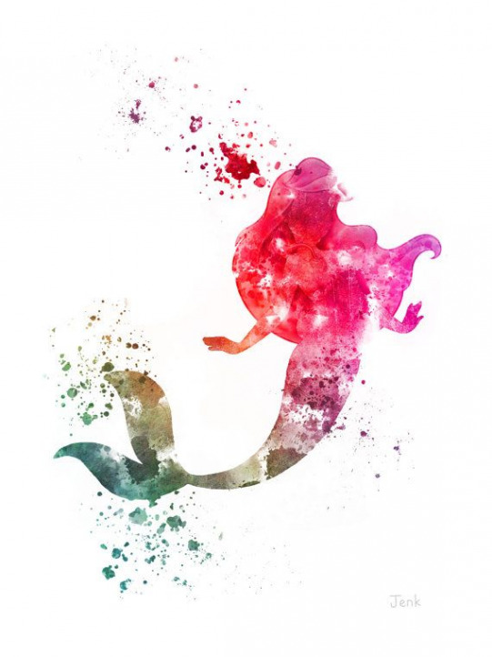 541x722 The Little Mermaid Watercolor Tattoo Ideas Unique 53 Best Disney - Watercolor Little Mermaid