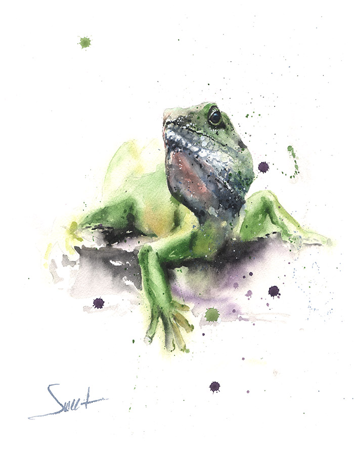 700x891 Lizard Original Watercolor Painting Watercolor Animal Paintings - Watercolor Lizard