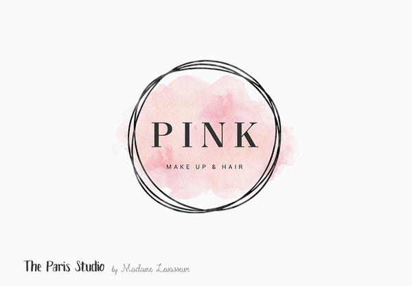 600x417 Pink Gold Foil Geometric Watercolor Logo Design By The Paris - Watercolor Logo